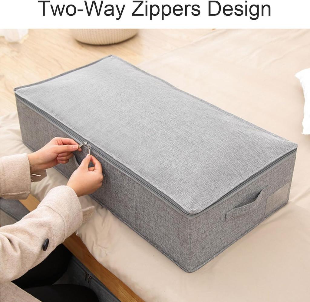 Pungi de Depozitare Pliabile Multifuncționale Containere de Depozitare Sub Pat cu Mânere Durabile Fermoare Bidirecționale Organizatoare pentru Dulap
