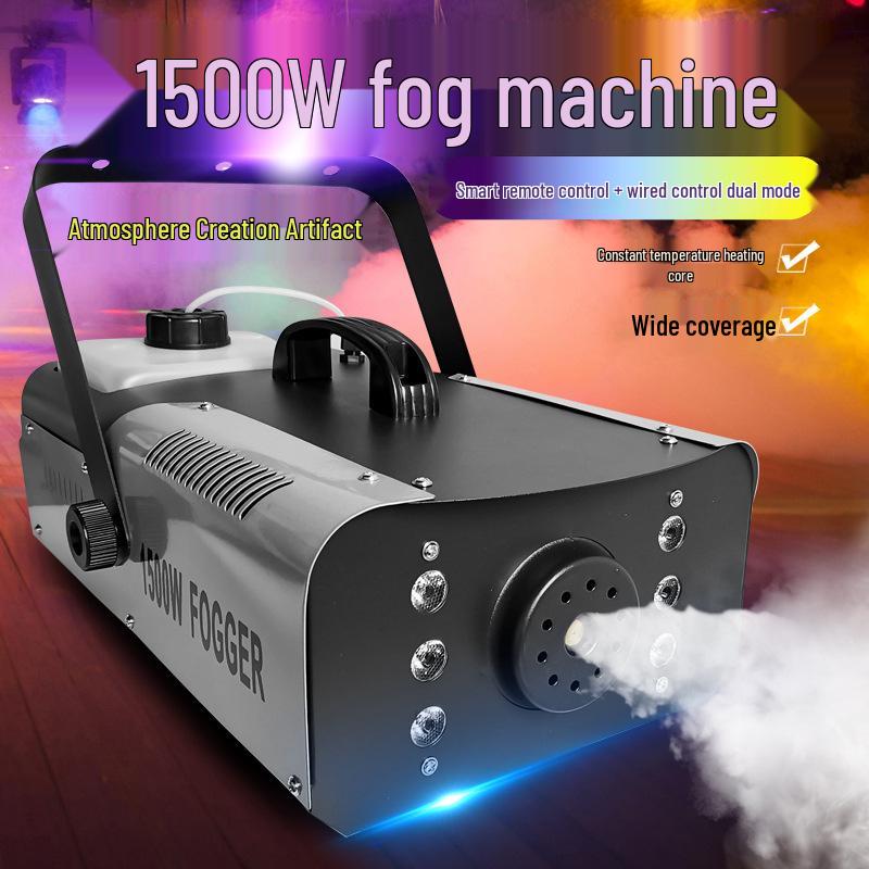 1500W LED Fog Machine with Remote Control, Electronic Temperature Control for Weddings and Bars