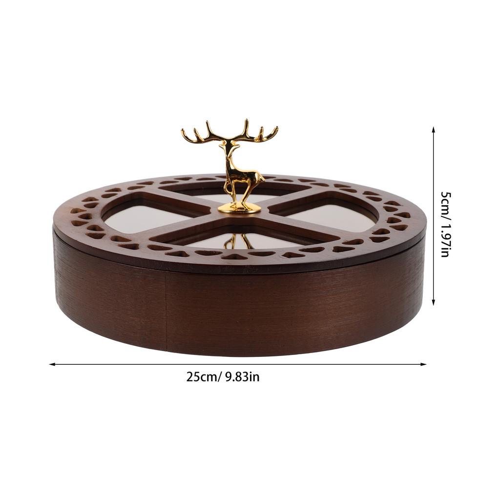 Four Compartment Food Storage Organizer Transparent Cover Dried Fruit and Nut Tray with Lid Compact Serving Platter for Home