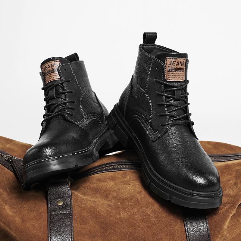 Увеличивающие рост мужские мотоциклетные ботинки противоскользящие мужские ботинки — фото 6