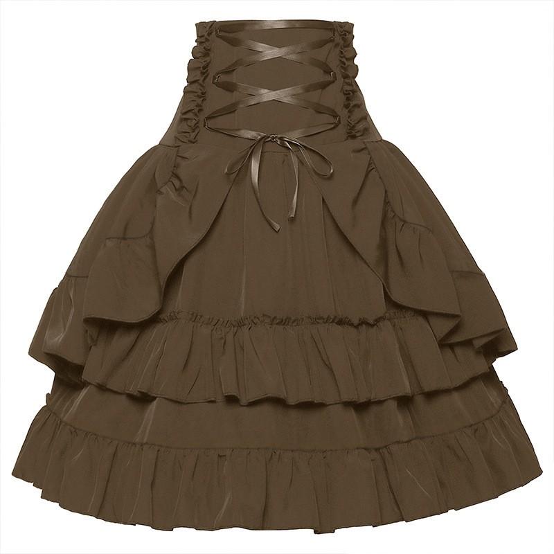 Halloween Renaissance Pirate Skirt Medieval Court Style Irregular Long Dress Party
