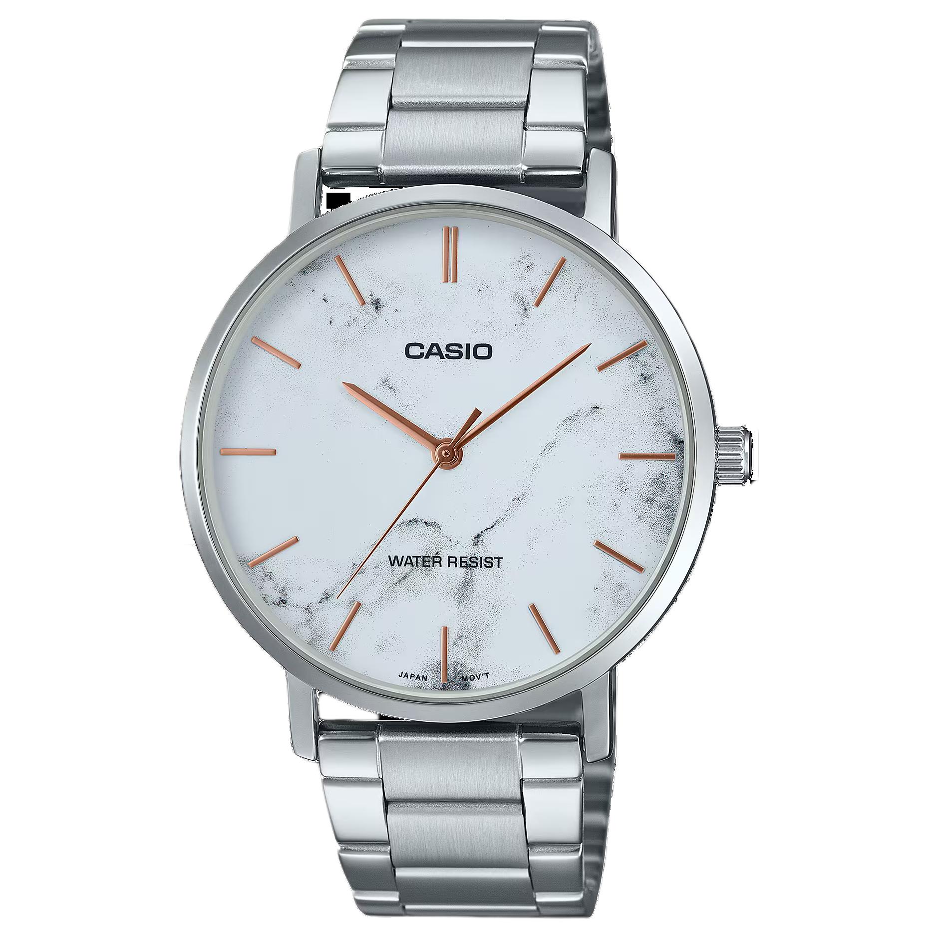 CASIO STANDARD Quartz Movement Stainless Steel Strap Watch Men s Watches White Dial MTP-VT01DM-7A White Dial