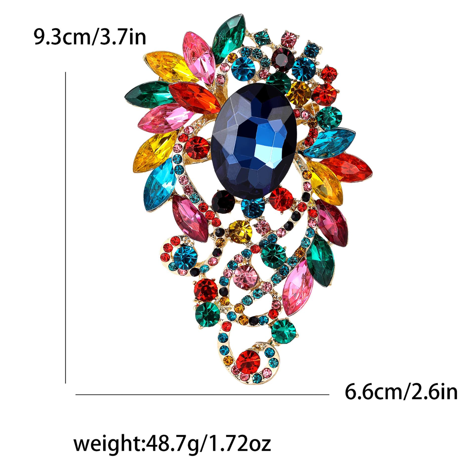 

Африканская мода сплав полный бриллиант большая стеклянная брошь высокого класса универсальная женская одежда корсаж украшение булавка