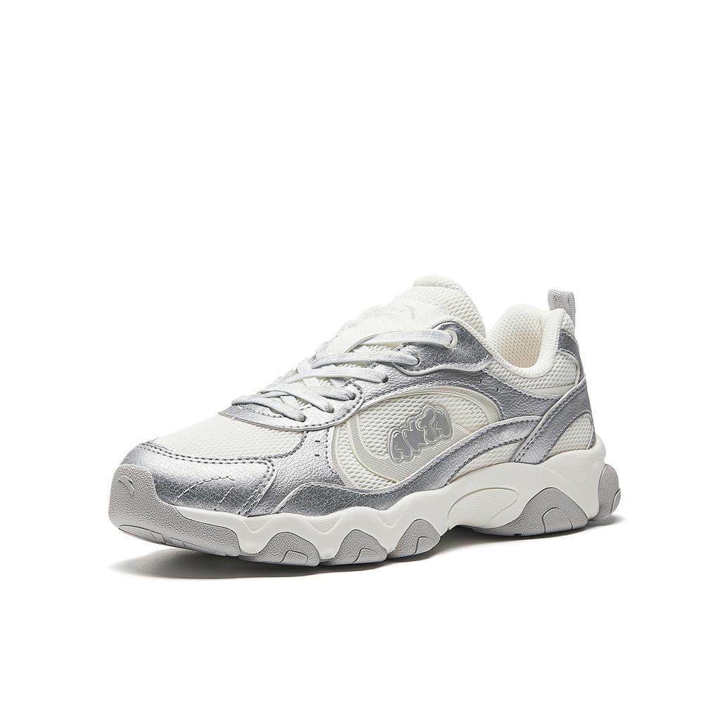 Anta Abrasion Resistant Slip Resistant Casual Shoes Women's White Silver 922618888-1
