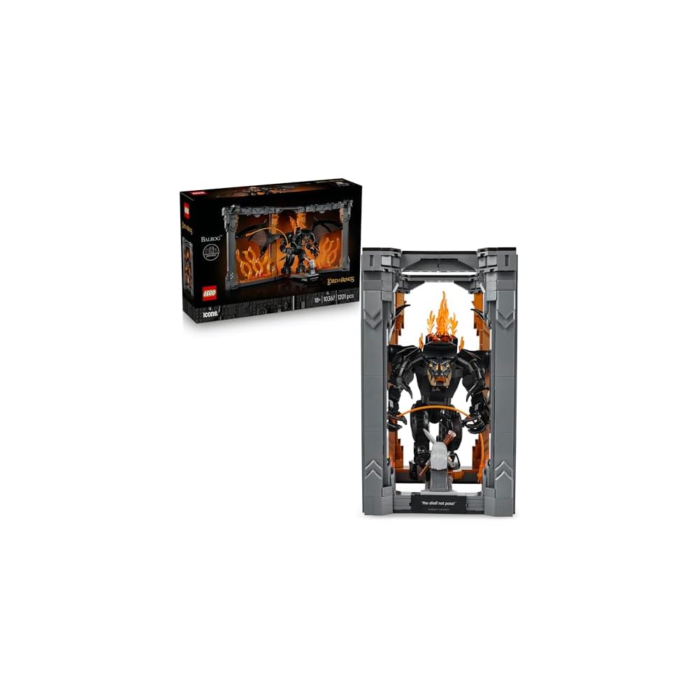 LEGO Icons Lord of the Rings Bookstand Balrog Toy 10367 for Men and Women
