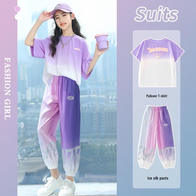 Moonkids Girls  2026 Summer Short-Sleeve Sports Set 130cm