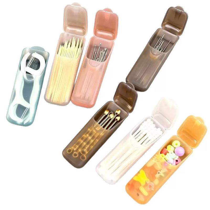 Mini Portable Storage Boxes,Small Parts Organizer Travel Toothpick, Dental Floss, Pill, and Jewelry Storage Compartments