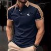 Summer new men's T-shirt tops daily casual printing lapel short-sleeved polo shirt