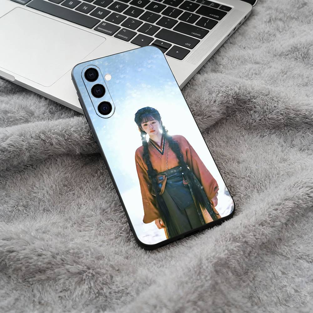 X-Xie Zheng&Fan Changyu Black Soft Silicone Phone Case for Samsung Galaxy A73, A71, A72, A70, A53, A52, A51