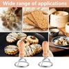 Square/Round/Heart/Star Cookie Stamps Wooden Handle Pastry Cutters  Desserts Preparation