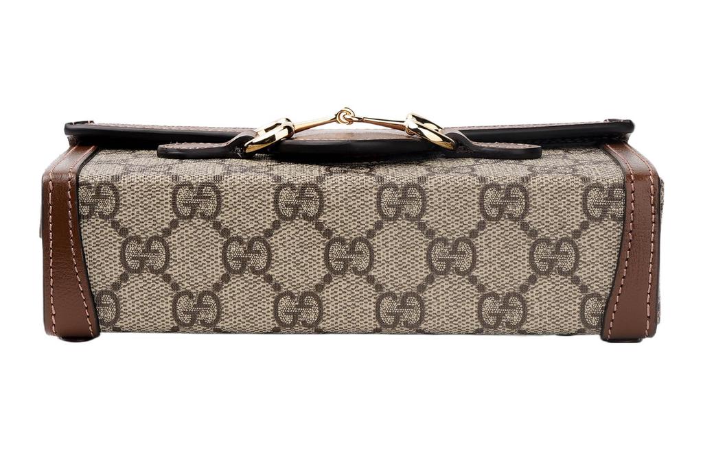 Gucci Horsebit 1955 Messenger Bag With Horsebit Buckle Featuring An Aged Flower Logo Made Of Canvas