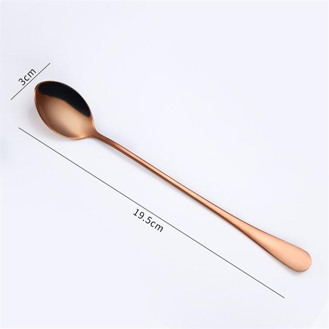 Long Handle Spoon, Coffee Stirrers, 8-Inch Ice Tea Spoon, Stainless Steel Iced Teaspoon for Milk Cocktail Stirring