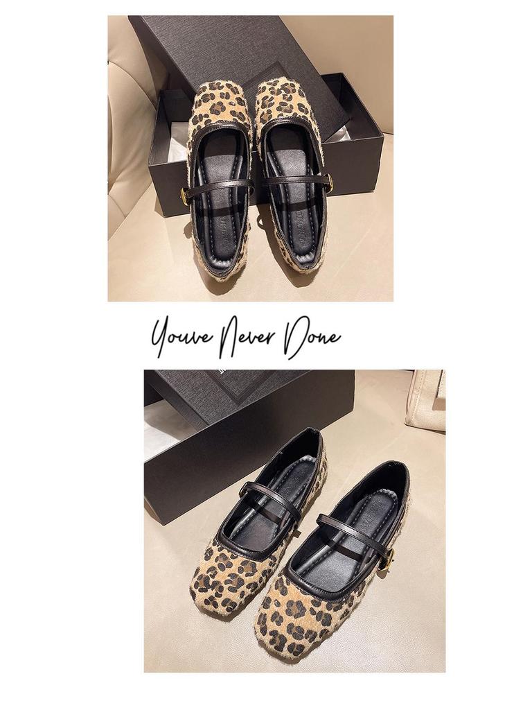 Spring 2025 Women's Flat Suede Mary Jane Moccasins with Soft Sole