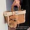 Autumn and Winter Retro Lamb Wool Tote Bag Women's 2025 New Shoulder Messenger Bag High-end Fluff Portable Bucket Bag