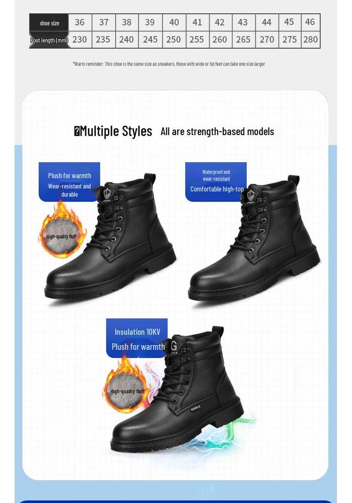 Men's Steel Toe Waterproof High-Top Safety Work Shoes