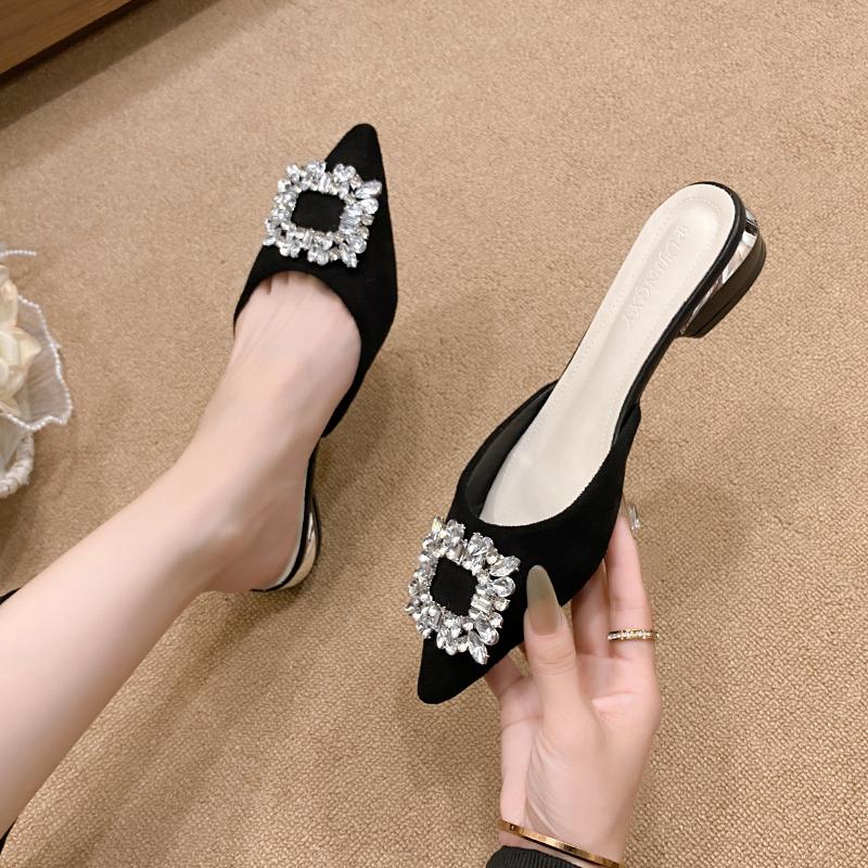 Fashion New Women's Shoes New  Women's High Heels Fashion Wedding Pump Women Rhinestone Pointed Toe Sandals Ladies Zapatos Mujer