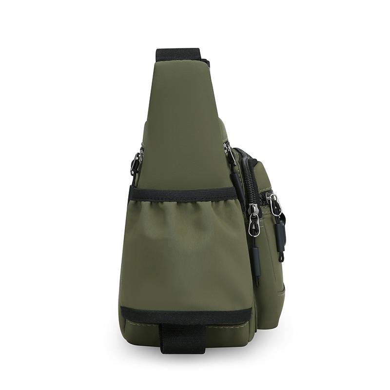Men's Crossbody Bag Large Capacity Waterproof Shoulder Travel Bag Business Nylon Zipper Soft Backpack with Bottler Holder