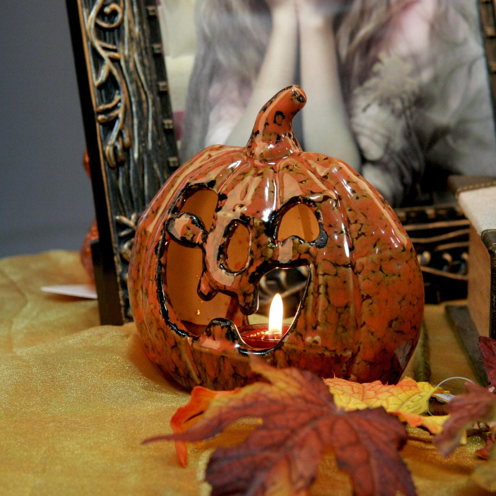 

Halloween Candle Holder, Fall Centerpieces Decorative Pumpkin Light Photo Prop Candles Holder for