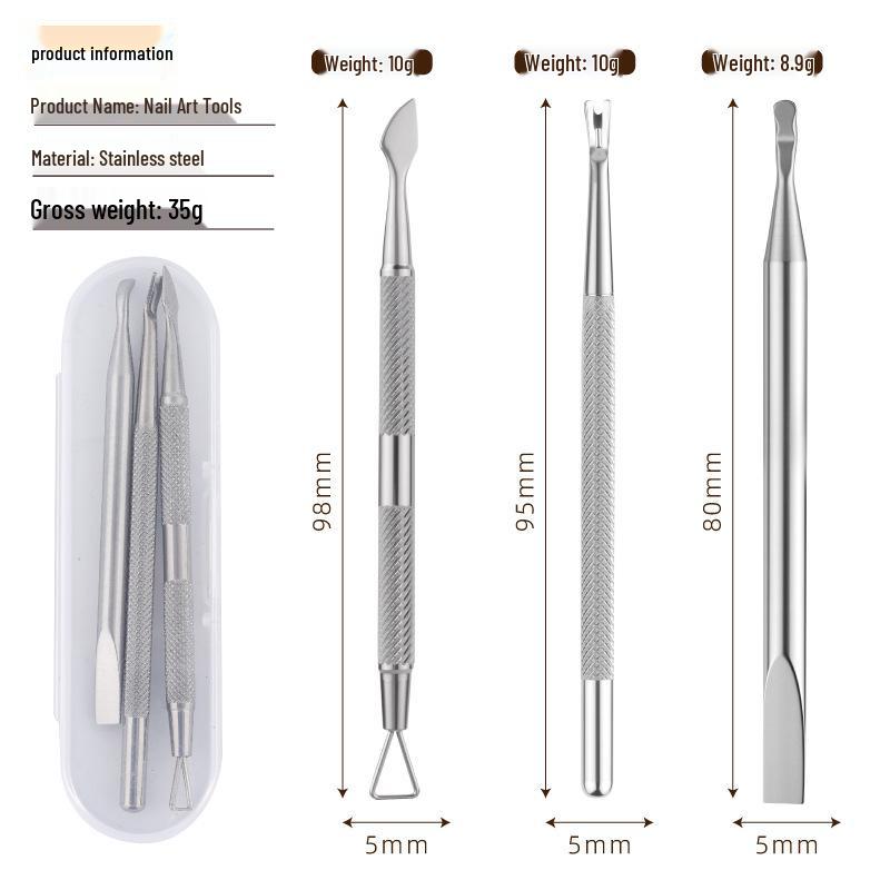 Nail Art Stainless Steel Universal Clipper Set - Double-Sided for Fingernails & Toenails