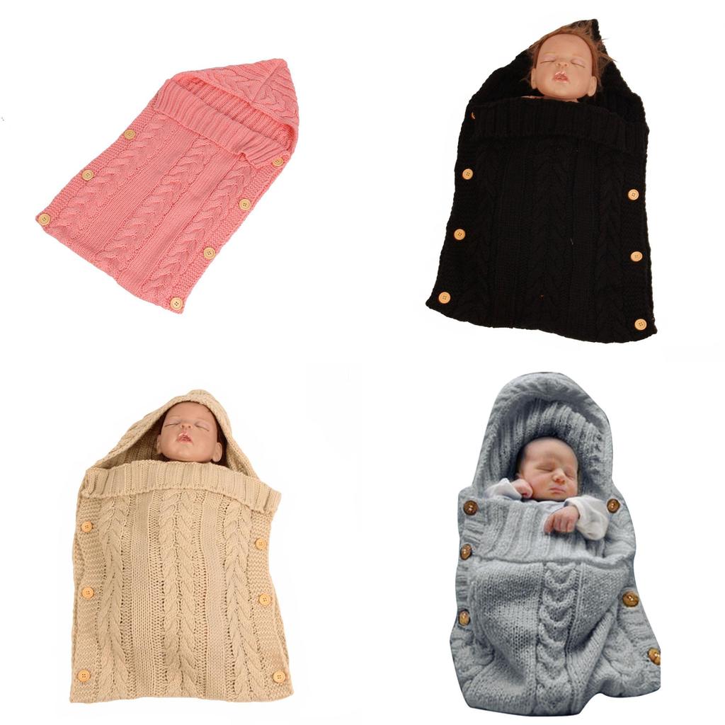 Baby Knit Blanket Sleep Sack For Children With Button Closure For Cozy Wear