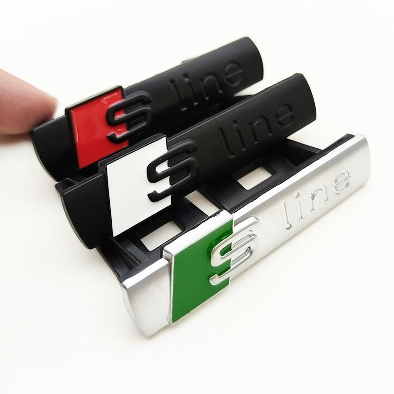 3D Metal Logo S Line Emblem Car Front Grill Badge for Audi S6 S7 SQ5 SQ7 A3 A4 A5 A6 A7 Q3 Q4 Q5 Q6 Q7 Q8 TT Sline Accessories