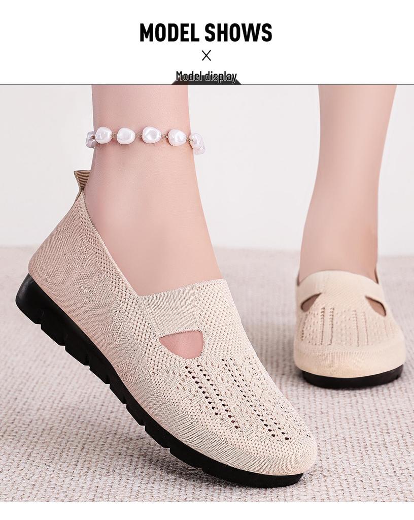 Vielseitige Damen Sommer-Slip-on-Netzschuhe - Große Größe, Niedriger Schnitt, Lässiges Polyurethan