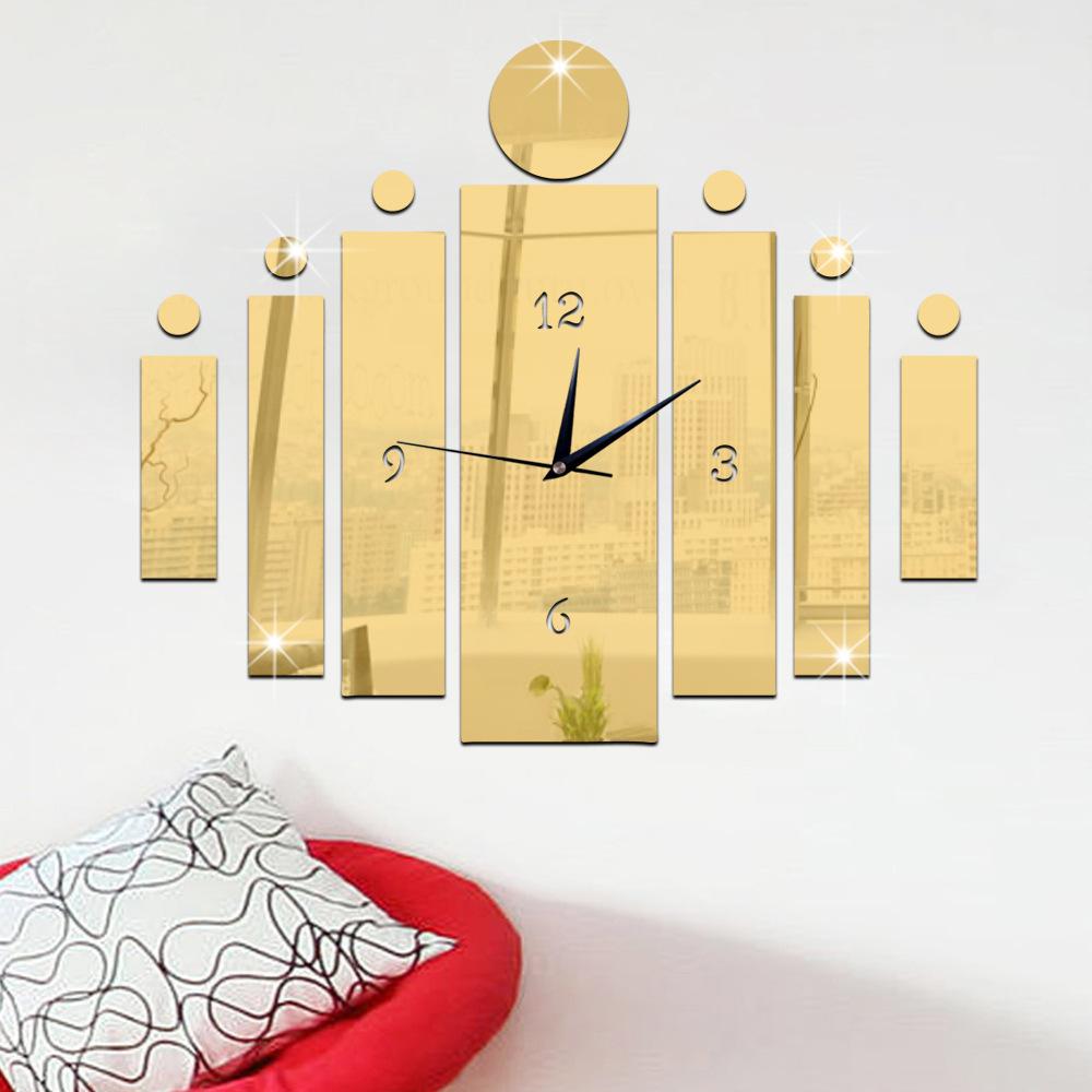 Modern Wall Clock Mirror Silver Wall Clock 3d Big Quartz Watch Clocks Living Room Home Decoration Still Life Silver Stickers