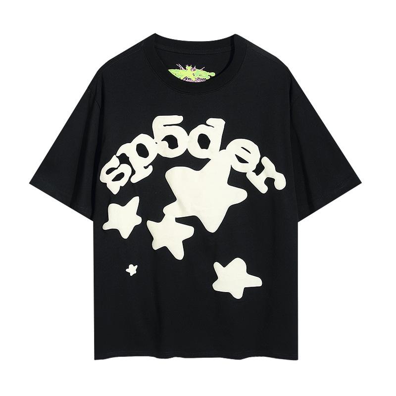 Sp5der hip hop singer Young Thug same foam letter 555555 couple T-shirt Pink short sleeve tee
