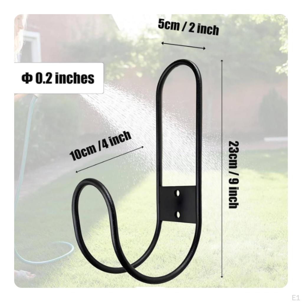 2 Pieces WallMounted Hose Rack Space Saving Hook Sturdy Wall with Mounting Plate for