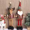 Vintage Telescopic Christmas Plush Dolls - Santa Claus & Snowman Window Display Ornaments