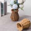 Minimalistische Dekorationsvase in Rattan-Optik, Rattan-Vase für Hochzeits- und Event-Tischdekorationen Pflanzenvase, Blumenarrangement