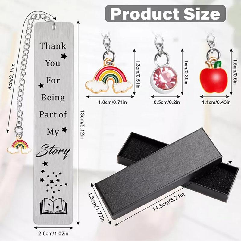 Edelstahl Metallblatt Anhänger Lesezeichen Student Lehrer Geschenk Lesen Zuhause Lesezeichen Lernen Zubehör Lehrertagsgeschenk