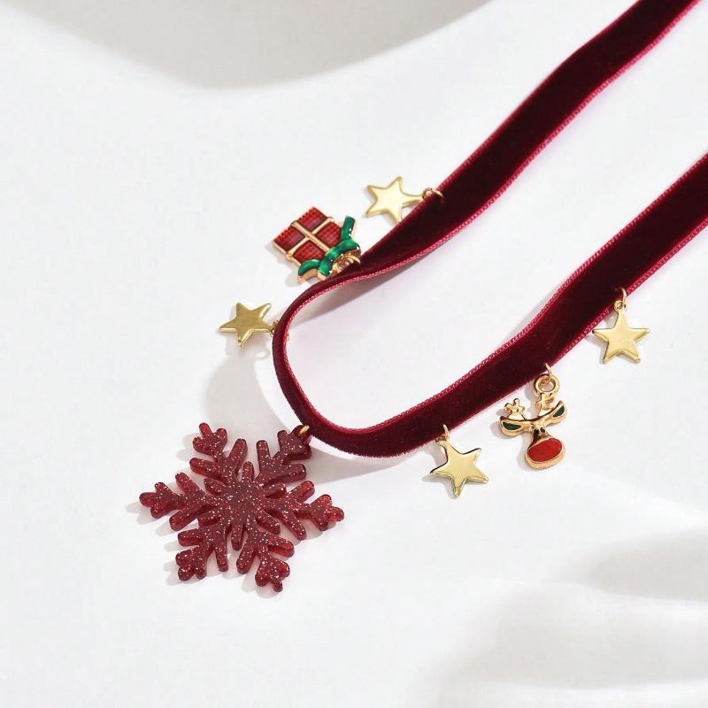 1 Stück Roter Samtstoff Sommer Schmaler Kragen Einfacher Choker Halskette Dekoration Für Frauen