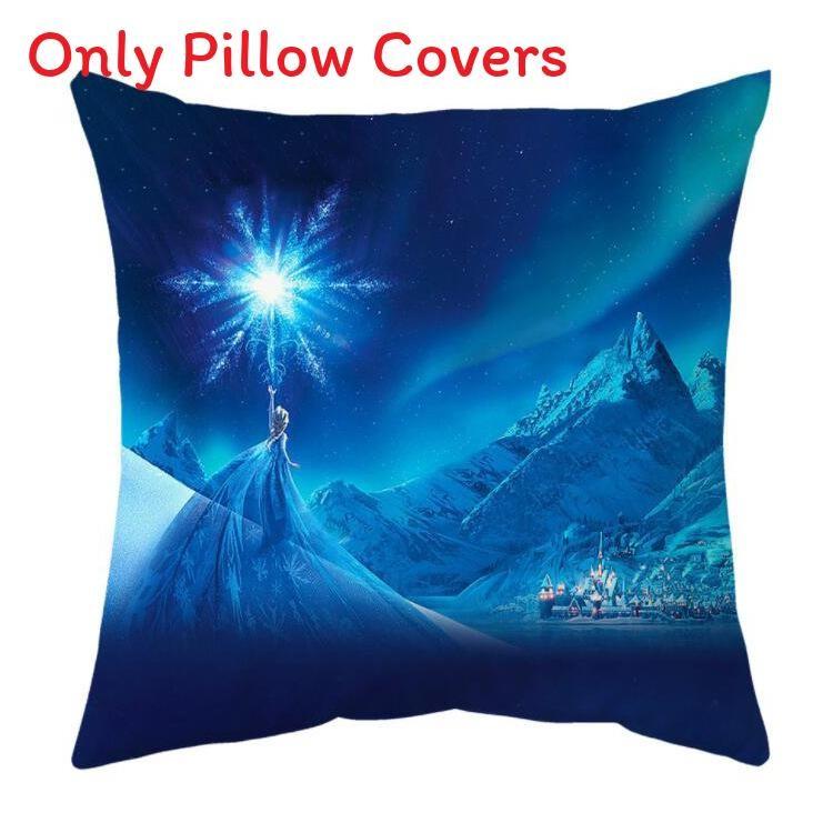 The Frozen Snow Queen Cartoon Cushion Cover Linen Material Cozy Spaces Home