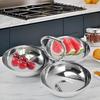 Snack Serving Plate 3 in 1 Fruit Bowl Snack Plate 304 Stainless Steel Reusable Dessert Plates Candy Serving Tray for Home Kitchen Party(Type 2)