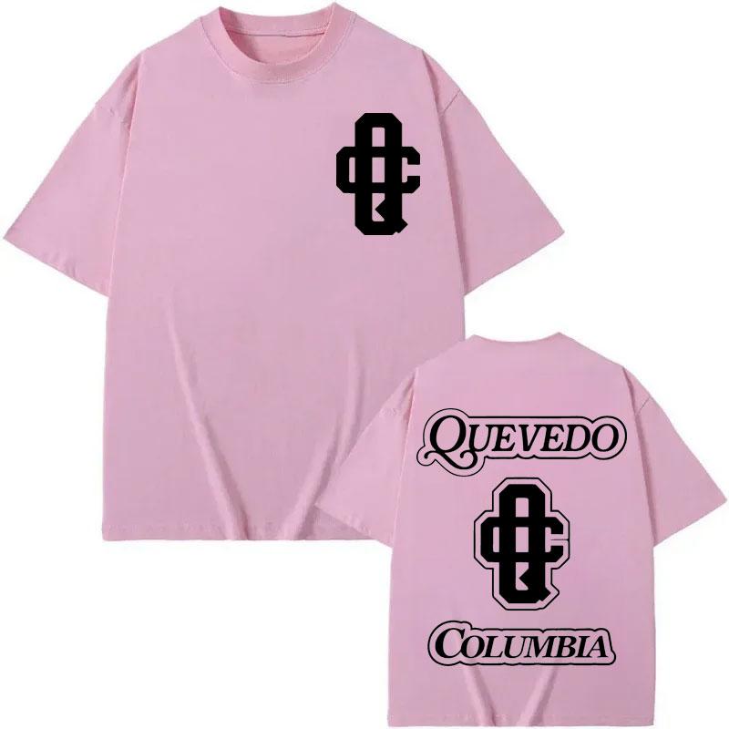 Rapper Quevedo Columbia Double Sided Print T Shirt Oversized Hip Hop Short Sleeve T-shirt Men Women Casual Fashion Loose T-shirt