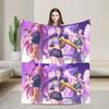 Demon KPop Blanket  Soft Funny Plush Throw Blanket For Kids Bedroom Flannel Bedspread Bed Cover
