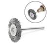 15Pcs 25mm Stainless Steel Wire Brush Set, T-Shape with 1/8" Handle Polishing Wheel Rotary Tool for Surface Polishing, Cleaning, Deburring