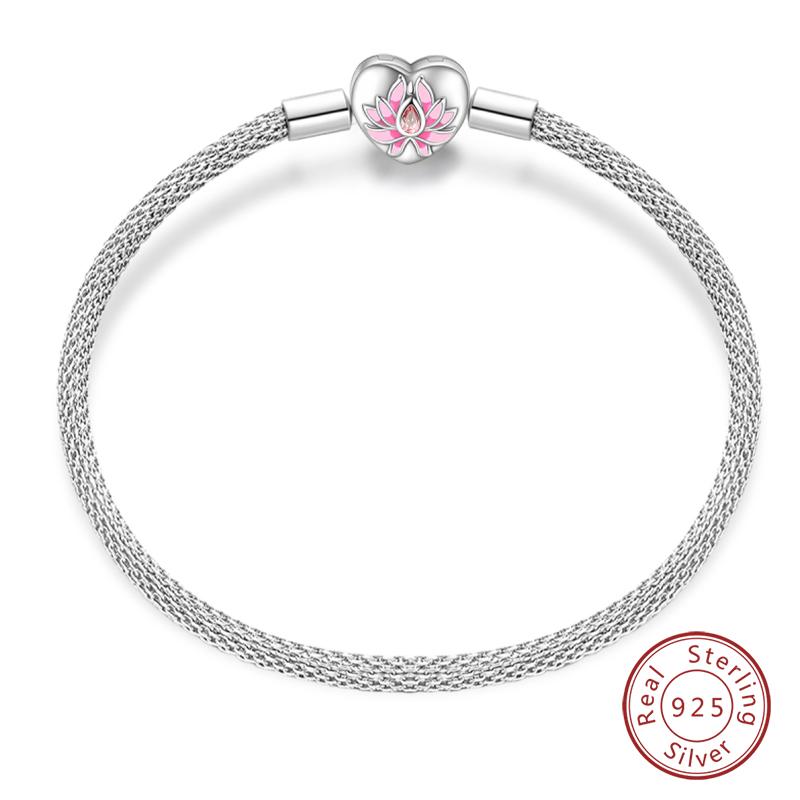 Bracciale Argento 925 Originale 17-20CM Stella Luna Sole Quadrifoglio Zircone Verde Bracciali Adatti Fai da Te Ciondoli Gioielli Compleanno Regali