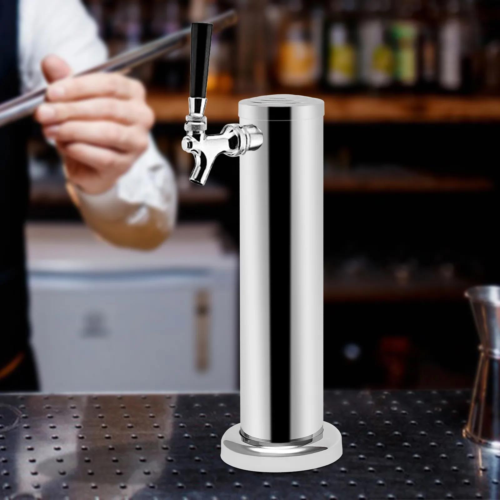 

Bymaocar Single Head Brew Column Beer Tower Beverage Dispenser Stainless Steel Copper Core Single Faucet for Home Brewing серебряный