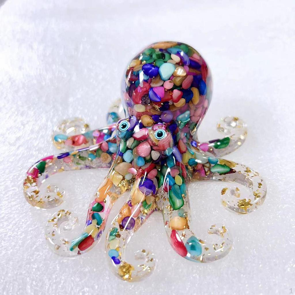 Octopus Figurine Novelty Collectible Animal Statue for Cabinet Bedroom Shelf