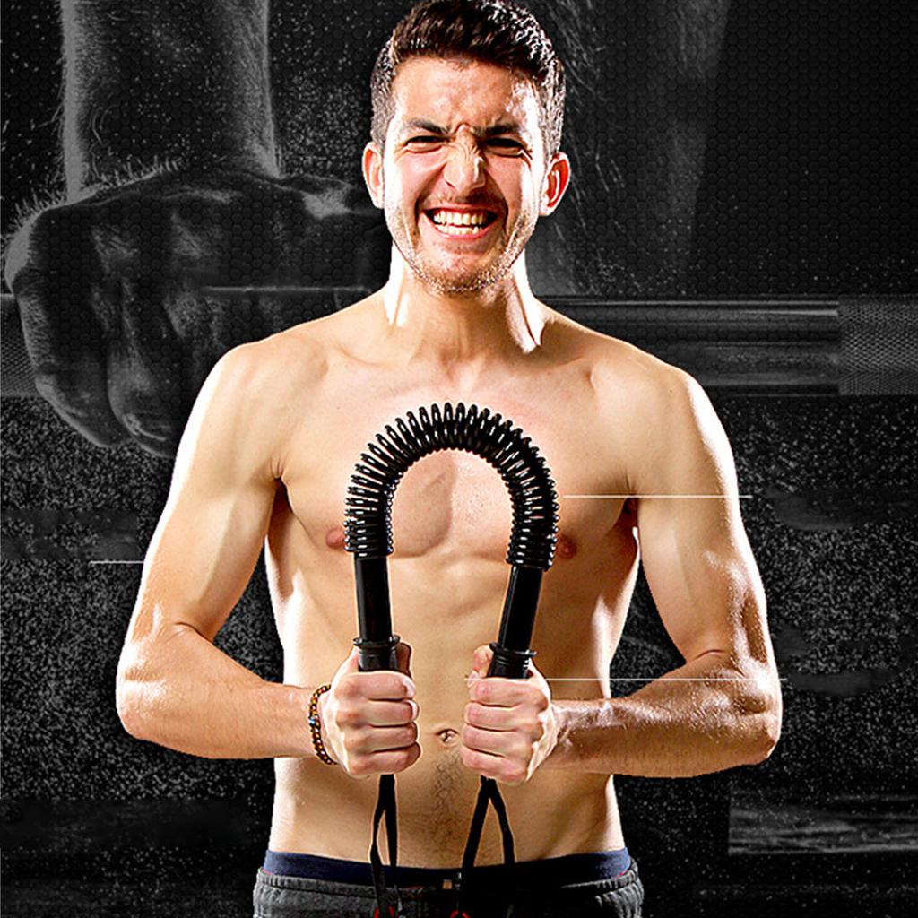 Arm Spring Exerciser 30kg Compact Portable Upper Body Exercise Bar for Arm Strengthening Workout