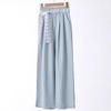 Lace belt wide-leg pants high-end loose and thin casual pants temperament versatile solid color floor-mopping straight-leg pants