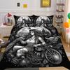 Beauty Skull Printed Bed Set Twin Size Polyester Comforter Cover Set Teen Design Superior Home Bedclothes