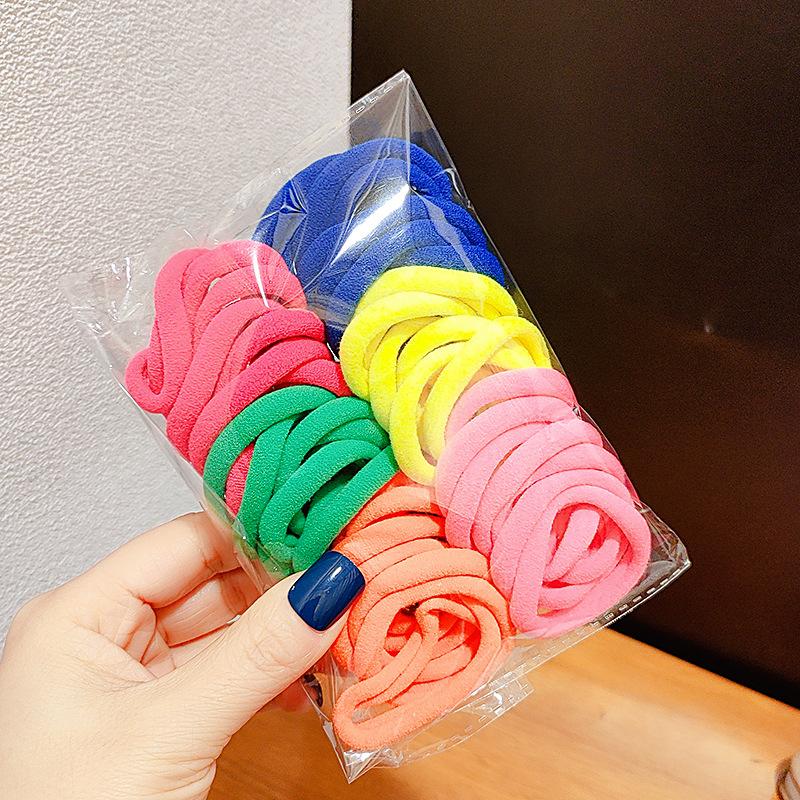 50PCS/Set Women Girls Basic Hair Bands 4cm Simple Scrunchies Elastic Headband Hair Ropes Ties Ponytail Hair Accessories Headwear