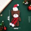 Christmas Blush Bear Plush Keyring with Scarf - Cute One-Piece Bag Charm Toy Gift