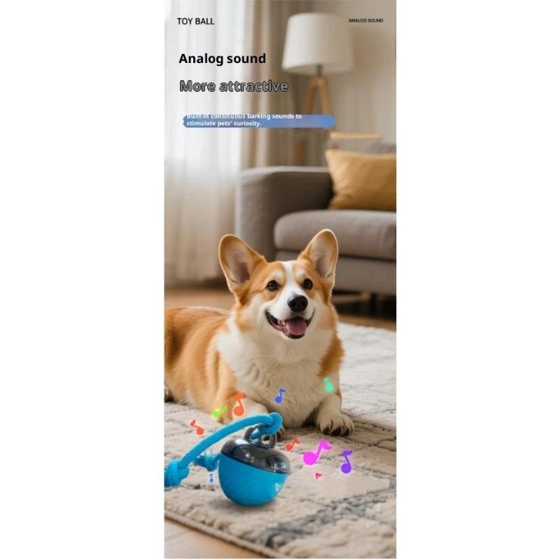 Smart Dog Toy Ball Electronic Interactive Pet Toy Moving Ball Rope Usb 3 Modes Automatic Moving Bouncing For Puppy Chew Products