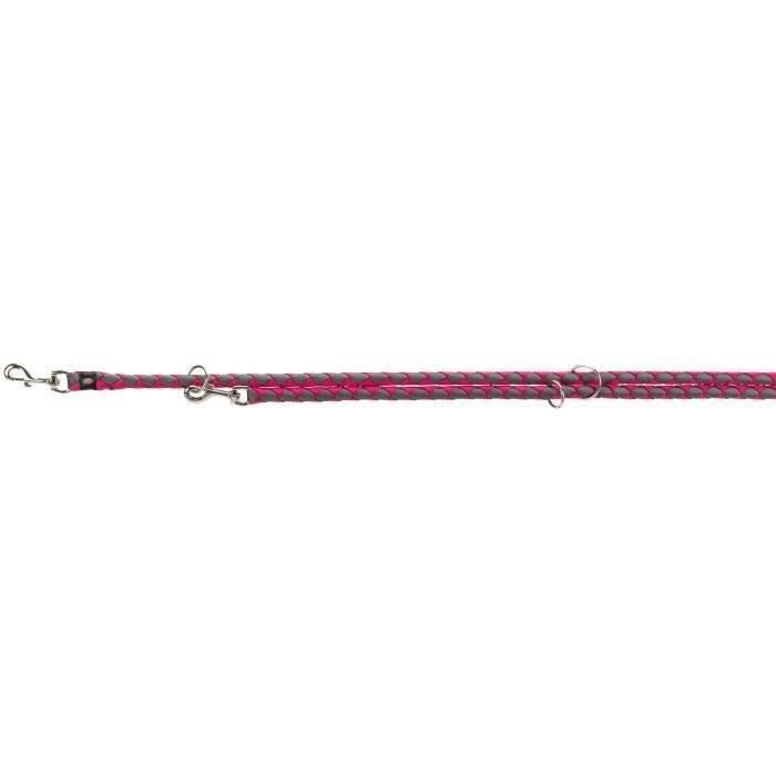 Laisse réglable pour chien TRIXIE Cavo - L–XL: 2m - ø 18 mm - Fushia et gris graphite