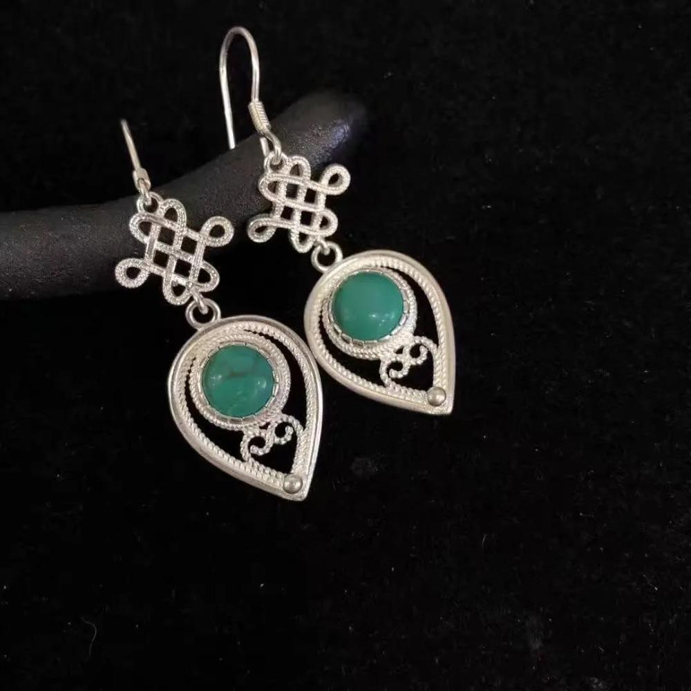 Retro Tibetan Earrings Ethnic Style Versatile Nepalese Niche Earrings Jewelry Stud Earrings Women