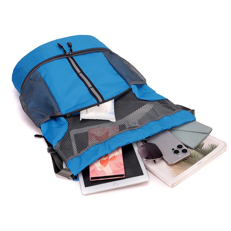 Large-capacity backpack wear-resistant Oxford cloth backpack for casual outdoor cycling travel drawstring bag